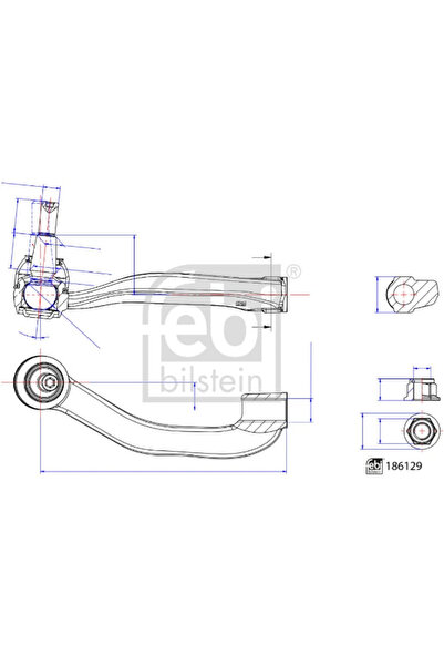 FEBI BILSTEIN Накрайник на кормилна щанга преден десен Man Tge Bus/Tge Body/T...