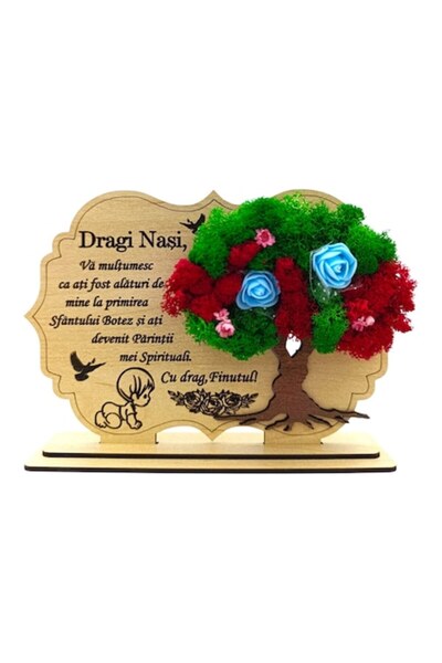 OEM Decoratiune tablou cu licheni, cadou personalizat cu mesaj pentru Nasi - ...