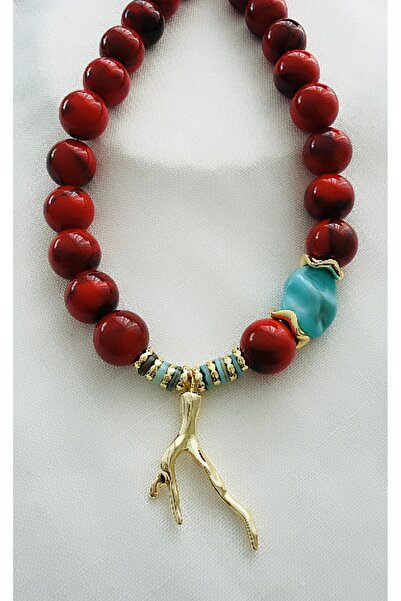 VNS Accessories Ethnic Figure Detail Large Ball Bead Necklace