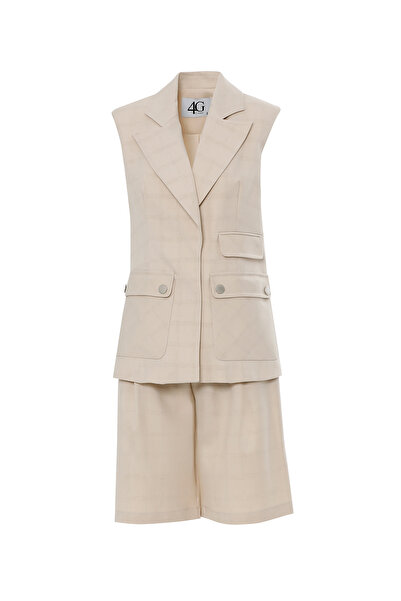 GİZİA Cep Detaylı Yelek Ve Şortlu Takım