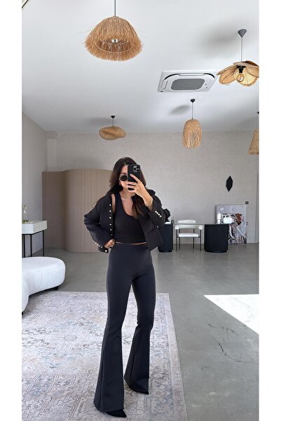 Buket Teke Black Tok Fabric Premium Spanish Leggings Pants