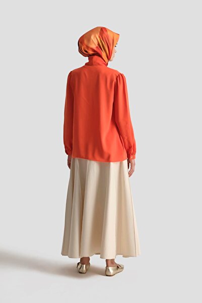 Armine TREND Neck Ribbon Patterned Tunic-Orange 25Yt303