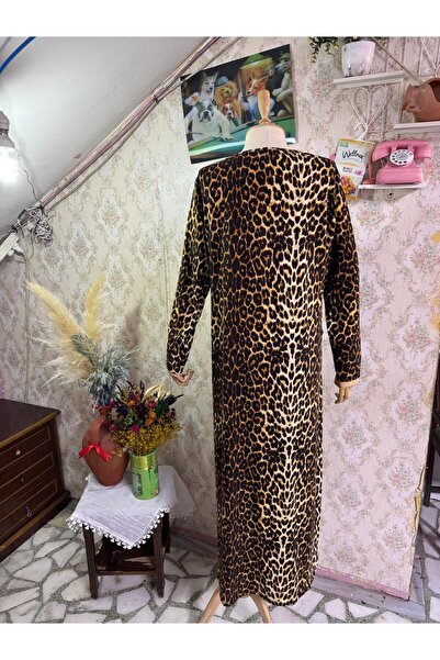 SENTEX Rochie lungă de damă cu mâneci lungi, cu model și buzunare