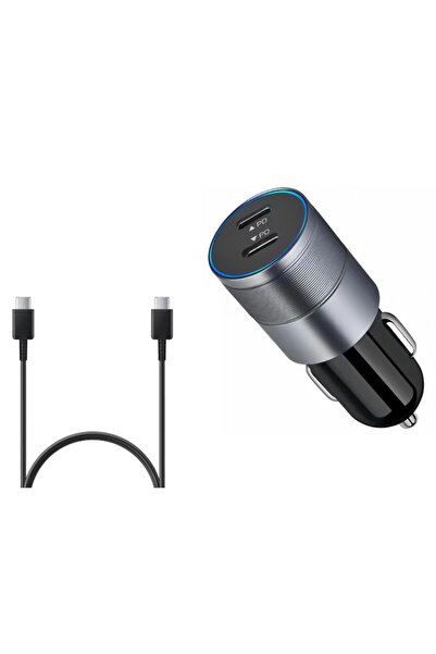 DigikalaX Car Charger Type C Cigarette Lighter, USB-C Cable Included, PD Fast Charge 40W, Dual Chip, Gray