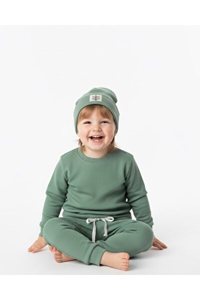 LOODUS Girls' and Boys' Cotton 3-Piece Set - Beret Hat, Bottom, and Top Set C...