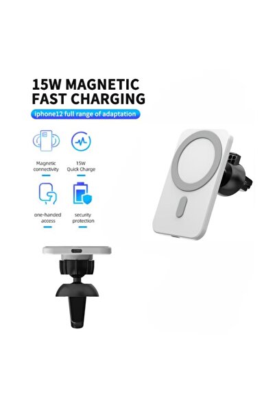DigikalaX Magsafe Car Holder, Wireless Charging, Compatible with iPhone, White