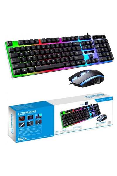 KUYING G21 LED Gaming Keyboard and Mouse Set Black