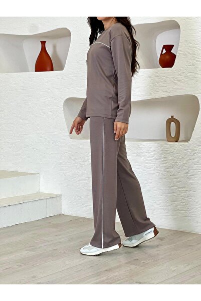 DE'VESTA Biyeli̇ Modal Imported Fabric Lycra Comfortable Casual and Stylish Bottom - Top Set Tracksuit Set