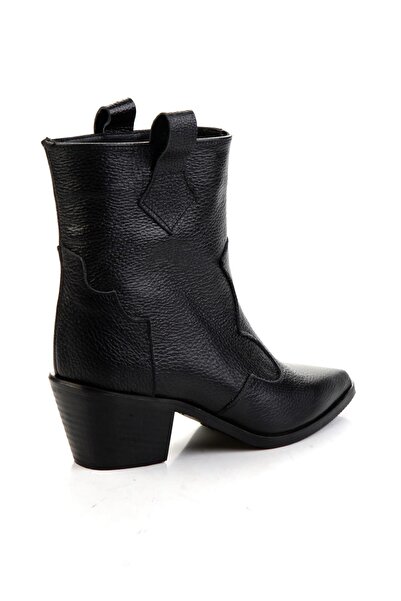 Bambi Siyah Hakiki Deri Kadın Bot & Bootie K02140000303