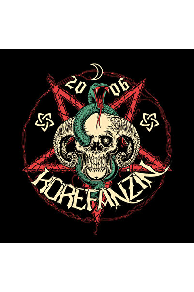 Korefanzin Μαύρο φούτερ με κουκούλα με λογότυπο Pentagram Star