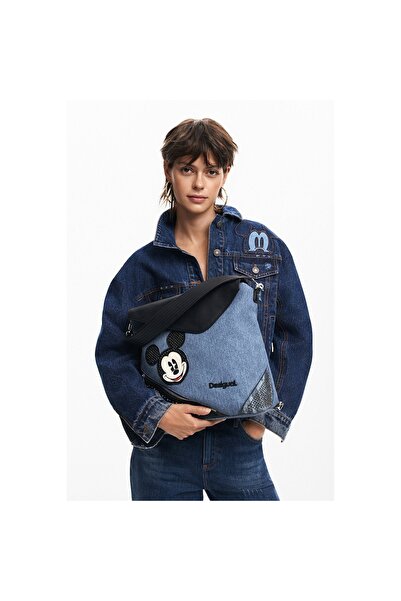 Desigual Women's bag and backpack, Desigual, Mickey Denim Edge Jersey series, Blue