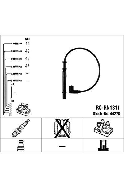 NGK Комплект кабели за запалване Dacia Logan/Sandero Nissan Kubistar Каросерия