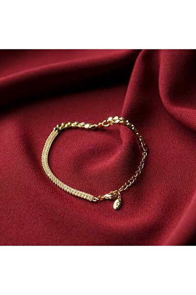 Elif Engin Zincir Detaylı Taşlı Bileklik