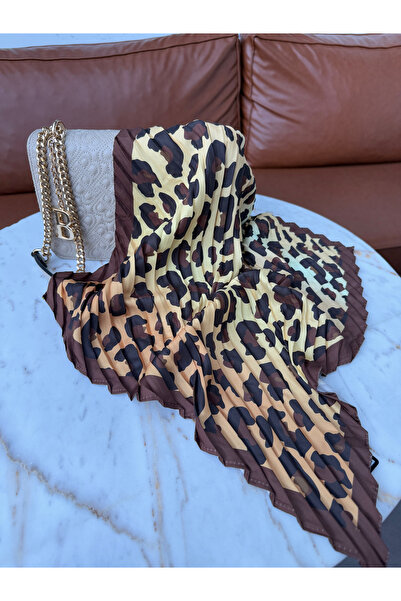 HeyYou Jewelry Leopar desen pliseli fular