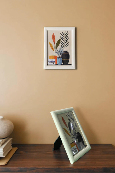 Wooden Factory White Photo Frame – 15X21 (A5) Wall Decor and Standing Photo Frame