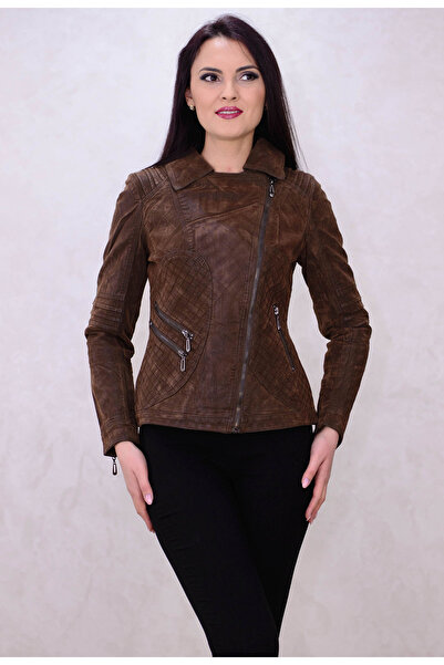 Elis Fashion Geaca de Piele Feel The Velvet Brown