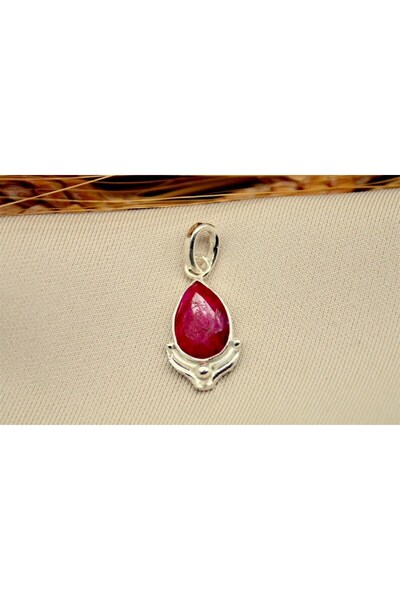 alpsilverart 925 Ayar Gümüş El İşi Doğal Yakut Kolye – Zarif Otantik Stil Takı