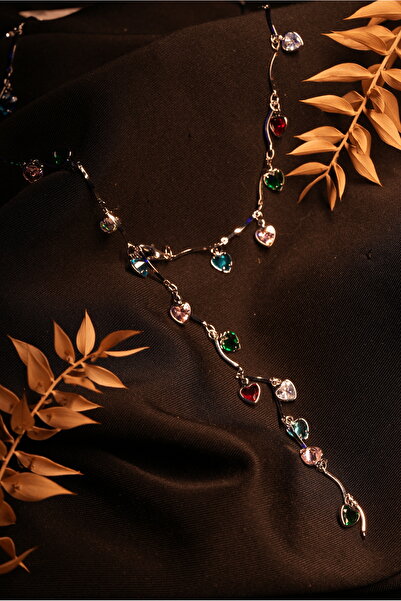 Fashion Jewellery Colorful Stone Y Model Steel Necklace