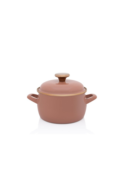 Metalac Pot with lid 2.2l Moka enamel/16cm/2.2l