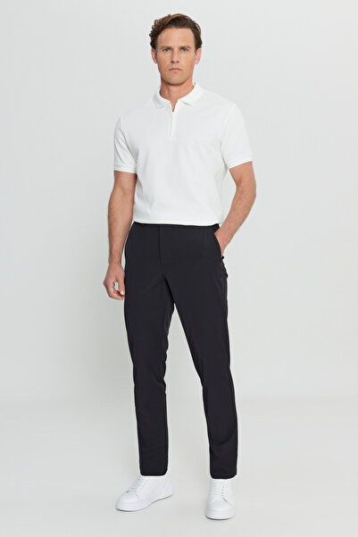 ALTINYILDIZ CLASSICS Pantaloni casual pentru bărbați, negri, 360, cu elasticitate în toate direcțiile, cu potrivire confortabilă, cu talie elastică