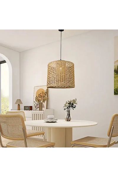 HAMER Modern pendant lamp, straw chandelier, 350mm diameter, elegant lighting