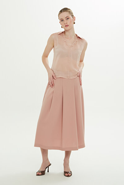 GİZİA Arkası Fermuarlı Transparan Bluz