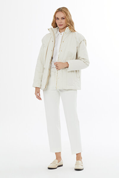 GİZİA Kapşonlu Koldan Büzgülü Kapitone Mont