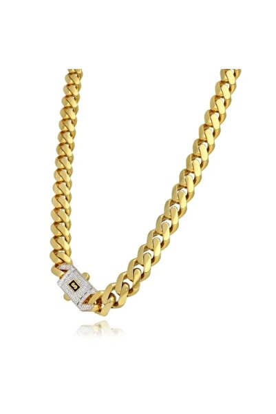 Briliance Lant 8 mm Cuban Auriu Stil Monaco