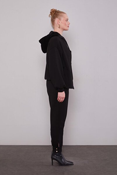 Levidor Black Plush Hat Double Suit