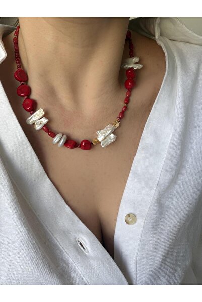 Venus Design Mercan - İnci Kolye