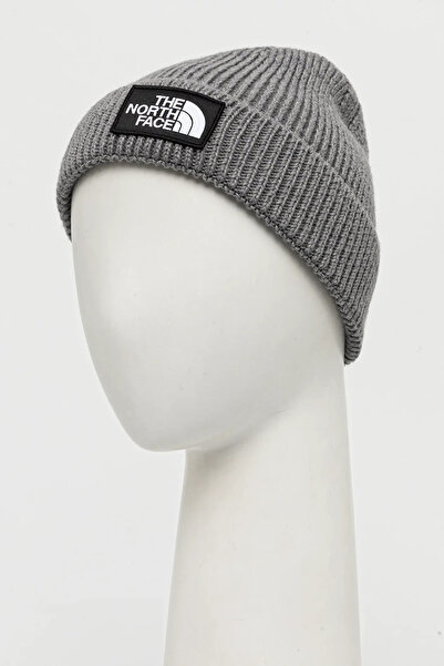 THE NORTH FACE Χειμερινό Καπέλο Γκρι Σκούφος με Λογότυπο και Ραβδώσεις