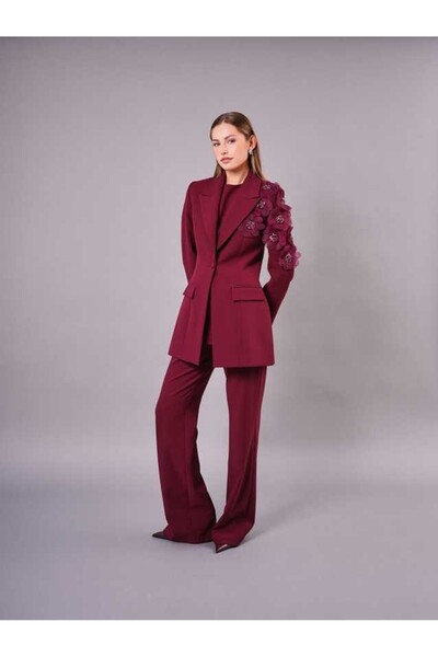 SERPİL 3 Parça Çiçek Aplikeli Şık Kadın Takım 50759