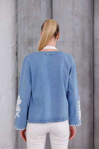 Pulli Collection Bohem Nakış Detaylı Denim Ceket