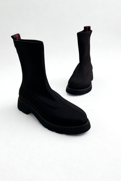 inizio Black Diver Stretch Flat Women's Boots P9070