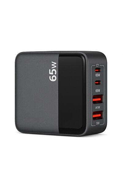 SMAYLİNG 65W Hızlı Şarj Adaptörü | 2 Type-C + 2 USB-A Çoklu Port | Tüm Cihazl...