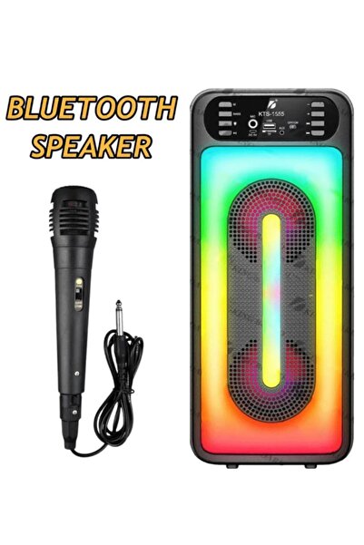 KTS مكبر صوت خارجي قابل لإعادة الشحن مقاس 42.6 سم لاسلكي مزود بتقنية البلوتوث مع ميكروفون مجاني