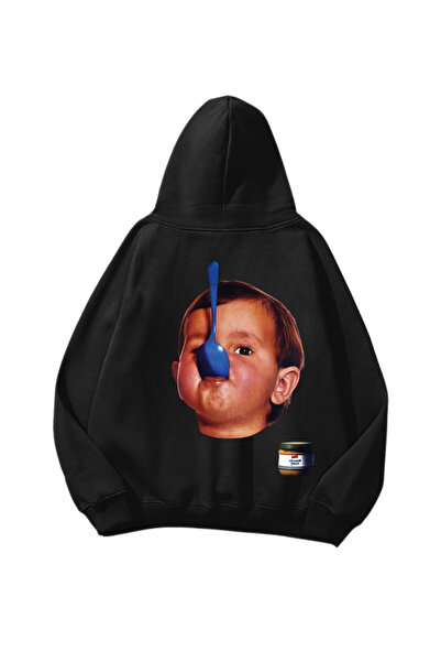 Gofeel Dečak sa plavim nosem Štampano crna Oversize kroj unisex dukserica sa ...