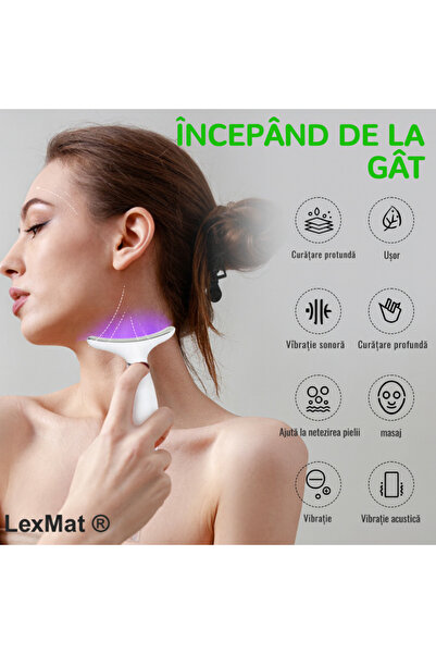 LexMat Dispozitiv multifunctional de ingrijire a Gatului si Facial ®, Electrostimulare Musculara