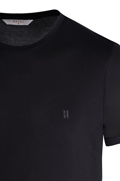 Hatemoğlu Black Regular Fit Crew Neck T-Shirt