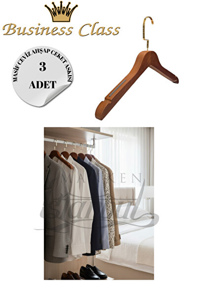 Manken İstanbul Umeraș pentru haine din lemn masiv, cu cârlig italian, auriu, 44 cm, 3 bucăți, pentru costum, pentru haine, pentru haine