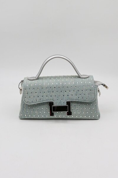 KRISTE BELL Geantă sport elegantă din denim, importată de marcă, cu accesorii...