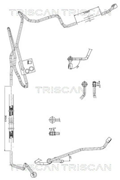 TRISCAN Хидравличен маркуч на кормилната система от хидравлична помпа към кор...
