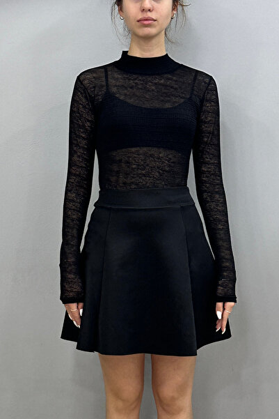 Tam Moda Kadın Tül Bluz Astarsız