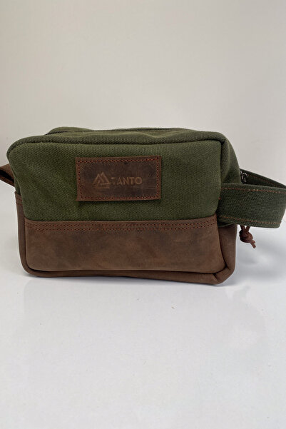 Tantobushcraft Mumlu Kanvas & Gerçek Deri El Çantası – El Yapımı, 20x12x10 , ...