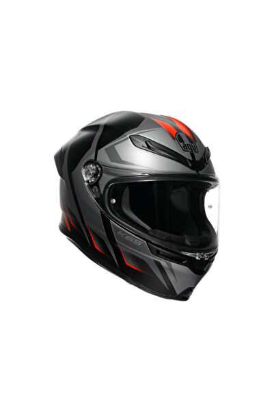 AGV K6 S Karve Matt Blk Grey Red Kapalı Kask-M