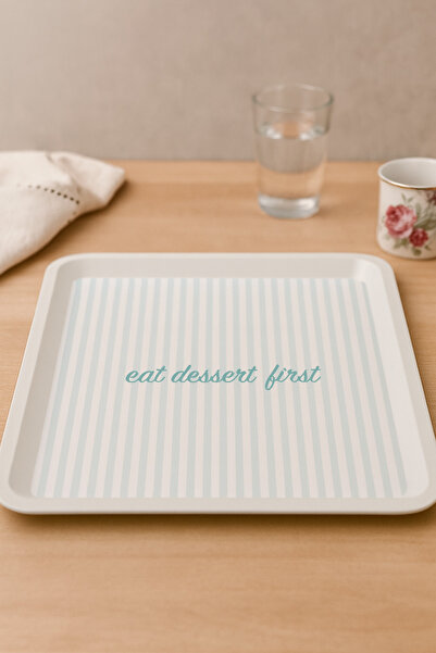 Madame Coco Vagony Kare Tepsi - Beyaz / Mint Yeşili