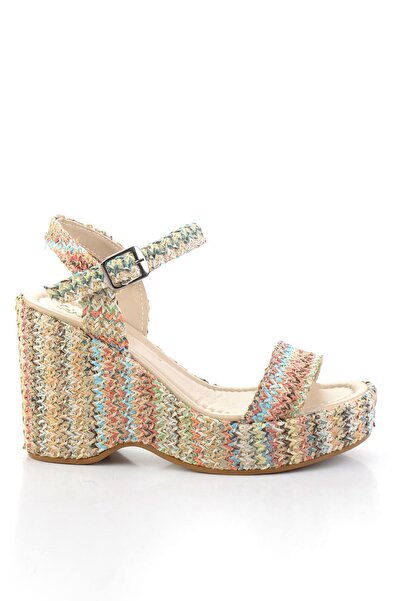 Bambi Çok Renkli Kadın Dolgu Topuklu Ayakkabı K05688950228