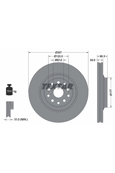 TEXTAR Disc Frana Lexus Ls Toyota Century