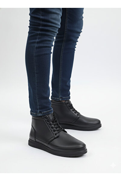 Tomato Bags Ανδρικές μπότες με απλό σχέδιο με κορδόνια με φερμουάρ και αντιολισθητική σόλα με επένδυση από γούνα