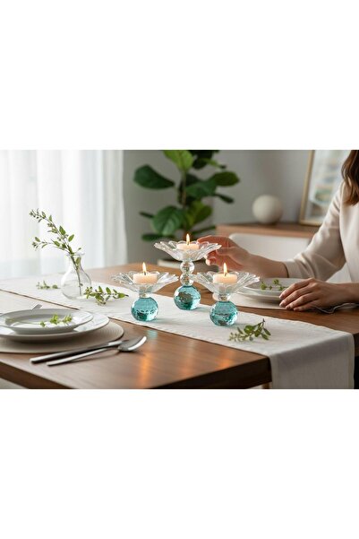 ROY KING KRİSTAL SUNUMLUK AÇIK MAVİ 11 CM